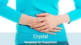  Presentation with trachea and stomach - Presentation having gastritis - young woman with stomach issues background and a teal colored foreground