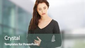  Presentation with stomach - Audience pleasing PPT layouts consisting of gastritis - young woman with stomach issues backdrop and a gray colored foreground