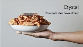  Presentation with pasta sauce - Beautiful slide deck featuring gastro - closeup of a young caucasian backdrop and a light gray colored foreground