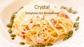  Presentation with gastro - Cool new presentation design with gastro - pasta carbonara backdrop and a lemonade colored foreground