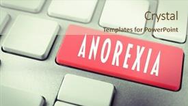  Presentation with anorexia - Audience pleasing PPT theme consisting of gastroenterology - close up of anorexia keyboard backdrop and a  colored foreground