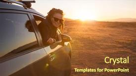  Presentation with road trip - PPT theme having gata-nijar natural park andalusia background and a tawny brown colored foreground