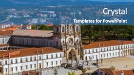 Presentation with monastery - Cool new PPT layouts with christian gate - alcobaca monastery - portugal backdrop and a teal colored foreground