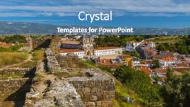  Presentation with gothic architecture castles - Presentation theme featuring christian gate - alcobaca monastery - portugal background and a  colored foreground