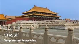  Presentation with forbidden city - Audience pleasing slides consisting of heavens gate - gugong forbidden city palace backdrop and a gray colored foreground