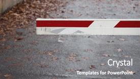  Presentation with car parking - Colorful PPT theme enhanced with gate barrier at car parking backdrop and a gray colored foreground