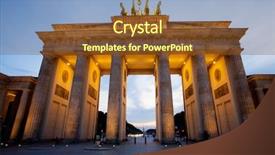  Presentation with school gate - PPT layouts enhanced with gate brandenburger tor in berlin background and a tawny brown colored foreground