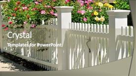  Presentation with roses - Audience pleasing slides consisting of gate fence and climbing roses backdrop and a gray colored foreground