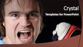  Presentation with pink disco ball - Presentation theme having gate keeper - goalkeeper after holding a ball background and a wine colored foreground