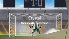  Presentation with field - Beautiful theme featuring gate keeper - goalkeeper on the field backdrop and a gray colored foreground