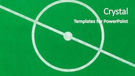  Presentation with football field - PPT theme featuring gate keeper - toy football field - sport background and a shamrock green colored foreground