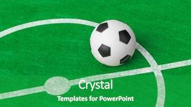  Presentation with base ball field - Cool new PPT layouts with gate keeper - toy football field and ball backdrop and a shamrock green colored foreground