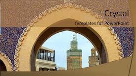 Presentation with morocco - Amazing presentation theme having gate located in fez morocco backdrop and a gold colored foreground