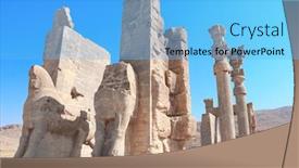  Presentation with ancient iran - Audience pleasing presentation design consisting of gate-of-all-nations-xerxes backdrop and a light blue colored foreground