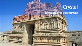  Presentation with krishna - Amazing slides having gate of krishna temple hampi backdrop and a teal colored foreground