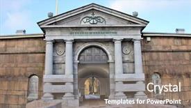  Presentation with peter - Slides featuring gate of petersburg cathedral peter background and a gray colored foreground