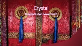  Presentation with ladakh - PPT layouts with gate of spituk gompa tibetan background and a tawny brown colored foreground