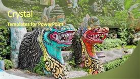  Presentation with bali culture - Beautiful presentation design featuring gate of temple bali indonesia backdrop and a tawny brown colored foreground