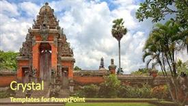  Presentation with bali temple - Beautiful PPT theme featuring gate to taman ayun temple backdrop and a tawny brown colored foreground