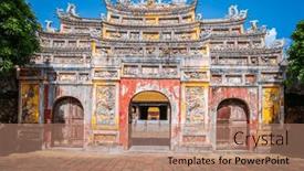  Presentation with vietnam - Presentation theme consisting of gate-to-the-citadel background and a coral colored foreground
