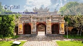  Presentation with ghetto gritty dark chicago city - Presentation design enhanced with gate-to-the-citadel background and a lemonade colored foreground