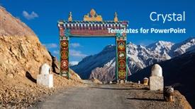  Presentation with himachal pradesh - Slide deck featuring gates-of-ki-gompa-spiti background and a ocean colored foreground