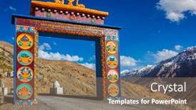  Presentation with himachal pradesh - Slides consisting of gates-of-ki-kee-key background and a coral colored foreground