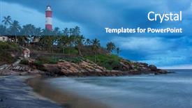  Presentation with storm - Slide set having storm on beach and kovalam background and a teal colored foreground