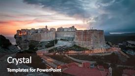  Presentation with military drons - Slide deck enhanced with gathering storm over military cemetery background and a tawny brown colored foreground