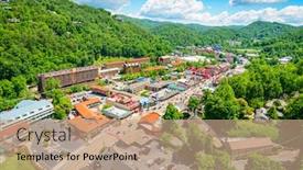  Presentation with tennessee - Presentation design with gatlinburg-tennessee-usa-downtown-viewed background and a coral colored foreground