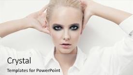  Presentation with beauty makeup - Audience pleasing presentation design consisting of gatsby - attractive young model with bright backdrop and a white colored foreground