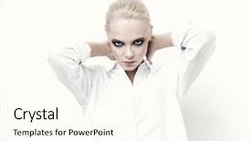  Presentation with fashion show entertainment - PPT layouts enhanced with gatsby - fashion shot attractive young model background and a cream colored foreground