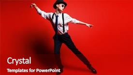  Presentation with fashion - Audience pleasing PPT layouts consisting of gatsby - fashion shot attractive young model backdrop and a crimson colored foreground