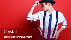  Presentation with fashion - Slide deck consisting of gatsby - fashion shot attractive young woman background and a wine colored foreground