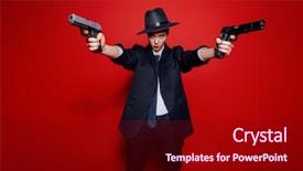  Presentation with guns - Slide set consisting of gatsby - portrait of an attractive young background and a wine colored foreground