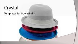  Presentation with gatsby - Cool new PPT layouts with gatsby - stacked of hat on white backdrop and a  colored foreground