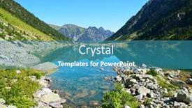  Presentation with mountain lake - Cool new PPT theme with gaube-lake-near-village-cauterets backdrop and a teal colored foreground