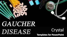  Presentation with disease - Slides consisting of gaucher-disease-text-on-medical background and a black colored foreground
