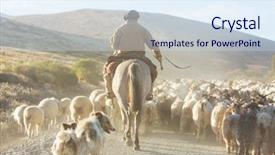  Presentation with mountains - Cool new PPT theme with gauchos ahd herd of goats backdrop and a sky blue colored foreground