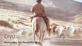  Presentation with mountains - Amazing presentation theme having gauchos-ahd-herd-of-goats backdrop and a soft green colored foreground