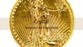  Presentation with white gold - Beautiful theme featuring gauden double eagle gold coin backdrop and a gold colored foreground