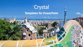  Presentation with park - Colorful PPT layouts enhanced with gaudi - mosaics in park guell view backdrop and a teal colored foreground