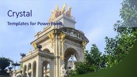  Presentation with logo barcelona - Cool new presentation with gaudi - parc de la ciutadella backdrop and a  colored foreground