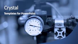  Presentation with monitoring - Theme consisting of gauge - close up shot of pressure background and a ocean colored foreground