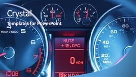  Presentation with sports car - Slides consisting of gauge of a sports car background and a navy blue colored foreground