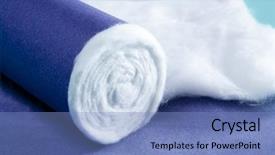  Presentation with pharmaceutical - Slide deck having gauze - blue rolled medical pharmaceutical cotton background and a teal colored foreground