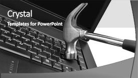  Presentation with computer repair - PPT theme with gavel action - repair your computer background and a  colored foreground