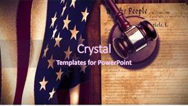  Presentation with declaration independence - Slide deck with gavel against declaration of independence background and a wine colored foreground