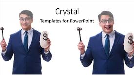  Presentation with lawyer - Cool new PPT layouts with gavel and a moneybag backdrop and a white colored foreground