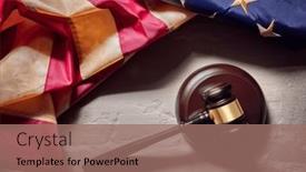  Presentation with american government - Presentation theme featuring gavel-and-american-flag-concept background and a coral colored foreground